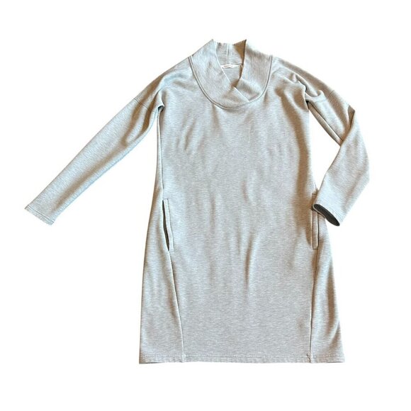Athleta Dresses & Skirts - Athleta Grey Long Sleeve Shift Dress Stretchy Classic Athleisure Size Small